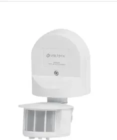 VOLTECK SEMO-EX SENSOR DE MOVIMIENTO PARA EXTERIOR, fABRICADO EN POLICARBONATO, INSTALACION EN PARED, PARA LAMPARAS LED AHORRADORAS HALOGENAS E INCANDESCENTES