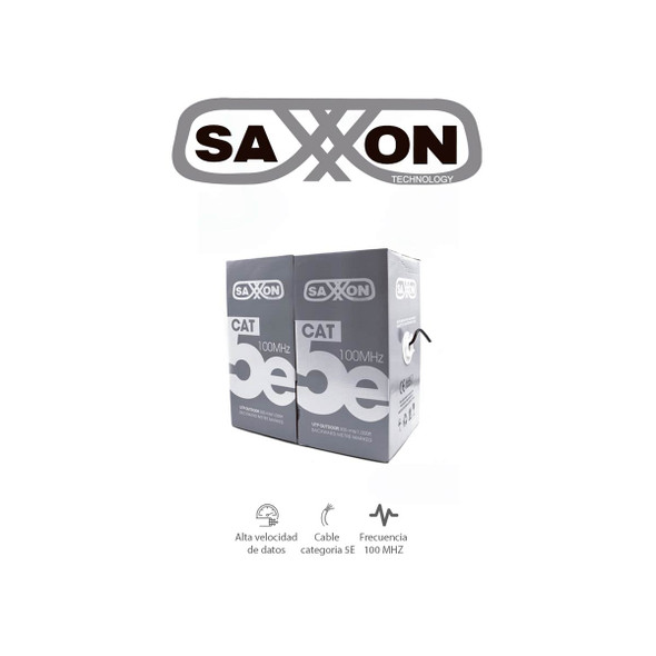 SAXXON OUTP5ECCAEXT - Cable UTP CCA, categoría 5E, color negro, 305 metros para exterior, con 4 pares y doble forro
