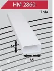 HM HM2860-2 Canaleta de PVC - 28X60MM - 2 Metros - Color Blanco