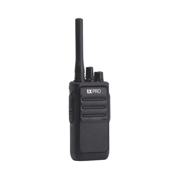 TXPRO TX-320 Radio Portátil Analógico UHF 400-470 MHz / 2W / 16 Canales / VOX Manos Libres / Batería 6-8 hrs / CTCSS/DCS / 161 g (5.68 oz)