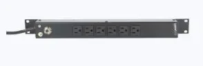 LINKEDPRO HTCM1U6C Multicontacto Horizontal (PDU) de 6 Contactos (NEMA 5-15R) Rack 19" 1UR. Voltaje Entrada/Salida: 120Vca/15A