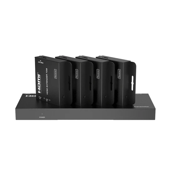 EPCOM EPC-SP914C70 Splitter HDMI 1x4 | Extensor HDMI | 4K@30Hz 40m | 1080p@60Hz 70m | Función PoC | 4:4:4