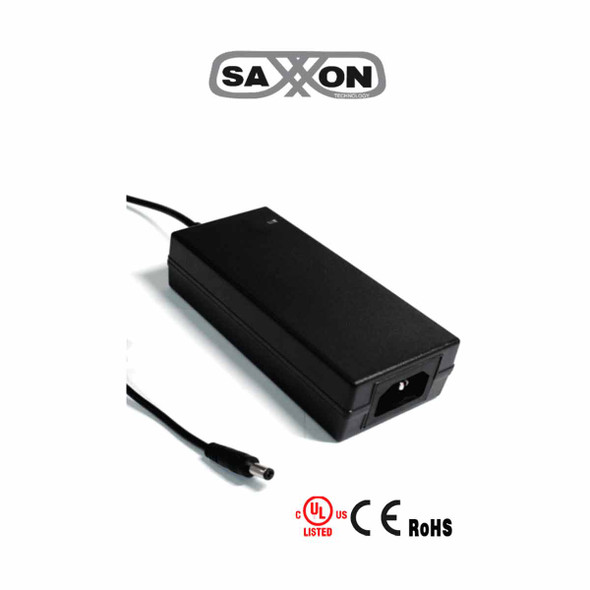 SAXXON PSU1205D - Fuente de Poder Regulada de 12 Vcc a 5 Amperes/ Ideal para Equipos de Alto Consumo de Corriente/ Para Usos Múltiples: Sistemas de CCTV, Acceso, Asistencia, etc./ Certificación UL