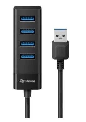 STEREN USB-5234 HUB USB 3.0 de 4 puertos,soporta una alta velocidad de transferencia que alcanza hasta 5 Gbps. Podrás conectar discos duros externos, memorias USB, teclados, mouse, impresoras, multifuncionales y más.