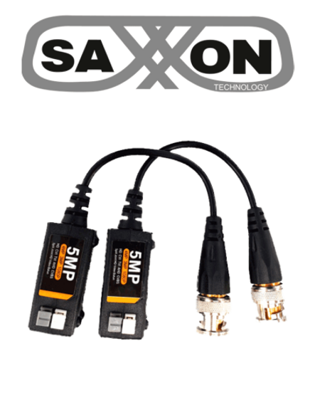 SAXXON SXCF500 - Par de Transceptores Pasivos / Botones Push / 5MP hasta 200 Metros / 1080P hasta 250 Metros / Soporta HDCVI / AHD / TVI / CBVS / Fácil Conexión