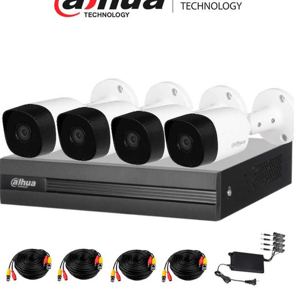DAHUA KITXVR1B04H-I+4B2A51 - Kit de 4 Canales/ 5 Megapixeles