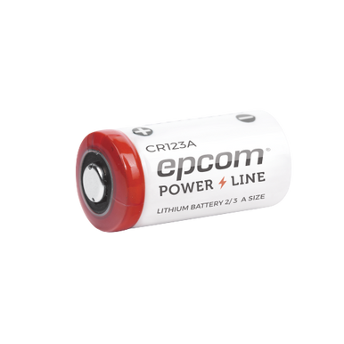 EPCOM, CR123A Batería de Litio 3 V 1300 mAh (No recargable),Alta tensión de funcionamiento, estabilidad asegurada Baja autodescarga: Contenedor de acero inoxidable, sellado semihermético Batería 3 V @ 1.5 Ah.