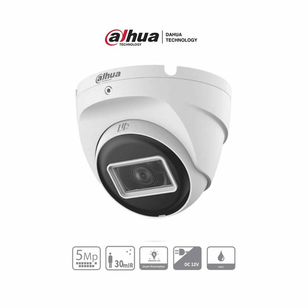 DAHUA HAC-T2A51N-U-28-S2 - Camara Domo de 5 Megapixeles/106 Grados de Apertura/ Metalica/ Lente de 2.8 mm/ IR de 30 Metros/ Soporta: CVI, AHD, TVI y CVBS.