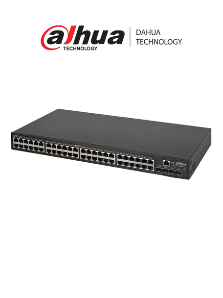DAHUA S5500-48GT4XF-E - Switch de agregación de 48 puertos Gigabit y 4 puertos para fibra 10G. 