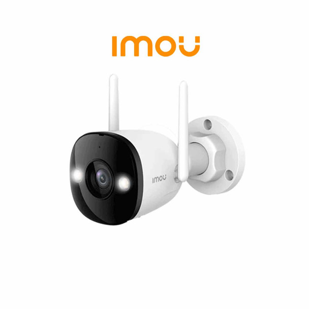 IMOU Bullet 2E 3Mp (IPC-K3DN-3H0WF) - Cámara IP Bullet WiFi de 3MP Full Color, cuenta con micrófono integrado, 102° de visión, H.265, lente de 2.8mm, detección de un humanos, IR 30m, IP67 y ranura MicroSD