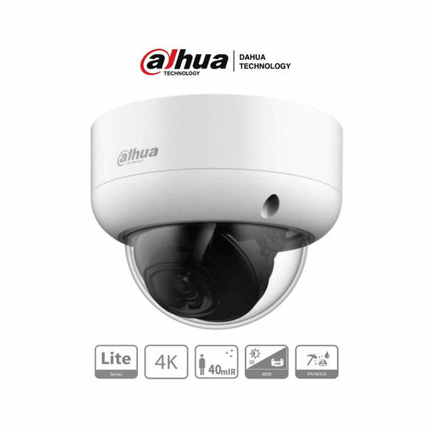 DAHUA HAC-HDBW1801EAN - Camara Domo Antivandalica 4k/ 8 Megapixeles/ Lente de 2.8mm/ 106 Grados de Apertura/ Metalica/ Super Adapt/ WDR Real de 120 dB/ IR de 40 Metros/ ip67/ IK10