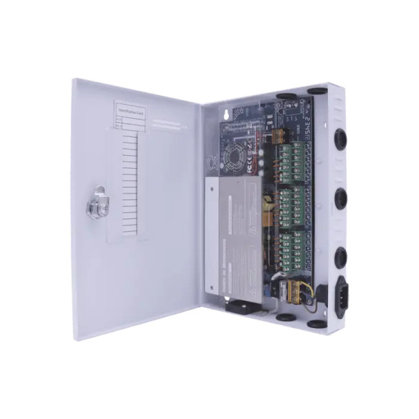 EPCOM XP18DC30UD Fuente PREMIUM / 11-15 V / 18 canales / 30 A / Alta tecnología en seguridad / Doble ventilador / Hasta 1.85 Amperes por Salida / Filtro de Ruido por canal /Voltaje de salida ajustable 11-15 VCC Entrada100-240 VCA Gabinete de metal.