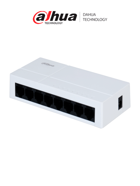 DAHUA DH-PFS3008-8GT-L-V2 - Switch para Escritorio 8 Puertos/ Gigabit Ethernet/ 10/100/1000/ Diseño Compacto/ Capa 2/ switching 16 Gbps/ Velocidad de Reenvio de paquetes11.9 Mbps/ Blanco.