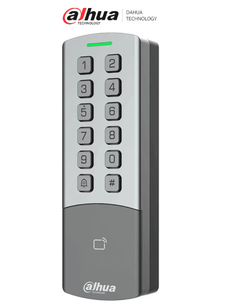 DAHUA DHI-ASI1201M-MEW - Control de Acceso Standalone Antivandálico / Tarjeta y Password/ IP65 & IK08/ 10,000 Usuarios, Passwords y Tarjetas/ Conectividad WiFi & RJ-45/ 10,000 eventos/ Soporta Lectura de Tarjetas MiFare & ID
