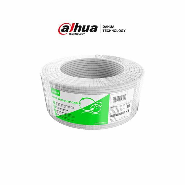 DAHUA PFM922I-5EUN-C-100 - Bobina de 100 metros de cable UTP Cat 5e, fabricado con conductores de aluminio revestidos de cobre (CCA), en color blanco