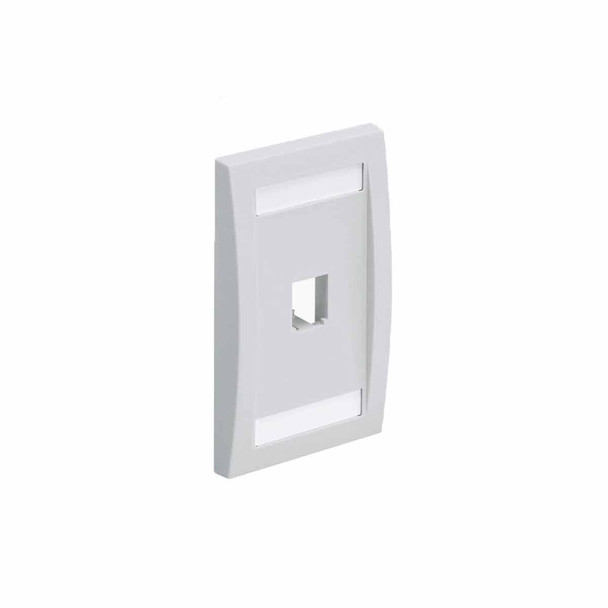 PANDUIT CFPE1WHY PLACA DE PARED 1 PUERTO Placa de Pared Vertical Ejecutiva, Salida Para 1 Puerto Mini-Com, Con Espacios Para Etiquetas, Color Blanco 
