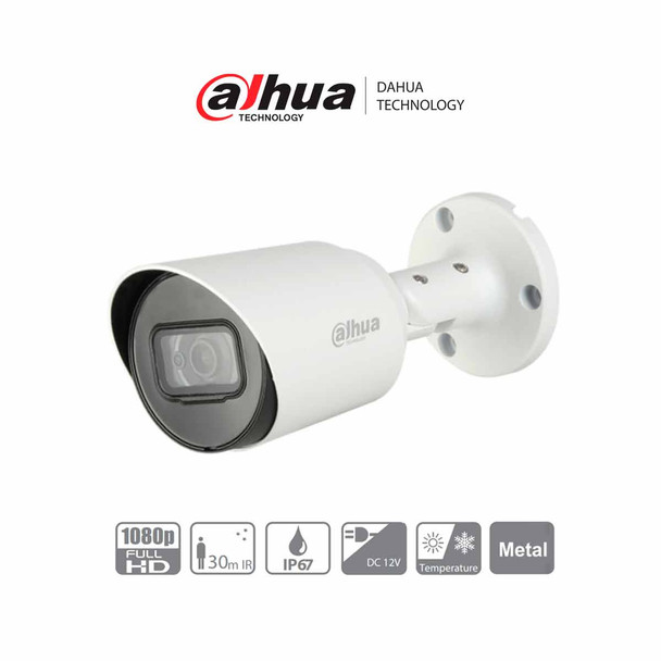 Cámara Bullet Dahua HAC-HFW1200T-36 2MP Metálica IP67