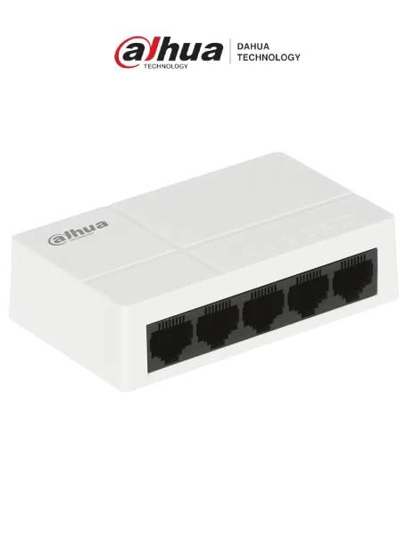 DAHUA PFS3005-5GT-L - Switch para Escritorio 5 Puertos/ Gigabit Ethernet/ 10/100/1000/ Diseño Compacto/ Capa 2/ Switching 10 Gbps/ Velocidad de Reenvio de Paquetes 7.44 Mbps/ Blanco.