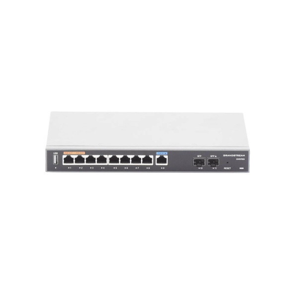 GRANDSTREAM GWN7003 Router Gigabit VPN / Balanceador de cargas / 60,000 sesiones NAT / 9 puertos 10/100/1000 Mbps + 2 puertos SFP (WAN/LAN) / 1 puerto entrada PoE(af/at) / 2 puertos salida PoE (af/at) / Compatible con GWN Cloud.