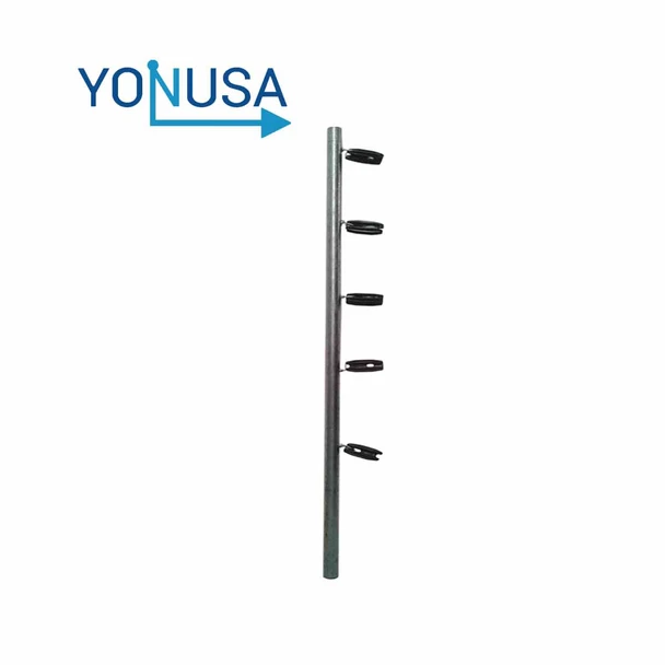 YONUSA TUBOAP201 - Poste de esquina para cercas eléctricas tubo con 5 aisladores de esquina instalados/ 1.20 mts. listo para instalación en campo