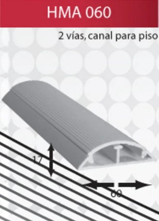 HM HMA60-2.5 CANALETA ALUMINIO 60X17MM