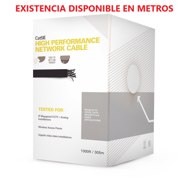 LINKEDPRO EPCAT5EV2P BOBINA DE CABLE SIAMES UTP CAT5E CCA + 2 CABLES GRUESOS (16 AWG) PARA ALIMENTAR CAMARAS MAS LEJOS / 305m / Instalación en Exterior / Uso Industrial para Climas Extremos.