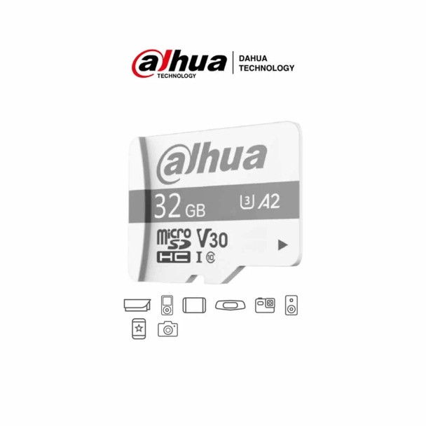DAHUA TF-P100/32 GB - Dahua Memoria Micro SD de 32 GB UHS-I/ C10/U3/V30/A2/ Velocidad de Lectura 100 MB/s/ Velocidad de Escritura de 38 MB/s/ Especializada para Videovigilancia/