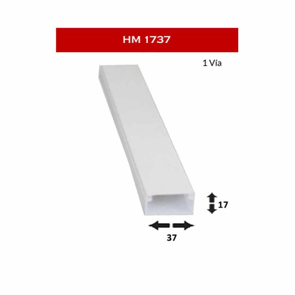 CANALETA PVC 17X37MM 2.5M 
