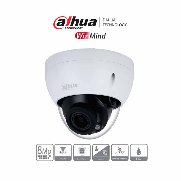 DAHUA DH-IPC-HDBW2841R-ZS Cámara IP Domo Antivandálica 8MP WizSense con Lente Motorizado