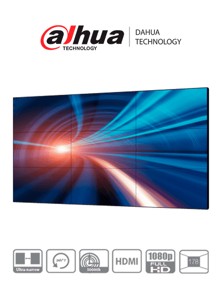 DAHUA LS550UEH-EG - Pantalla Full HD para Videowall de 55 Pulgadas/ Panel IPS LCD Industrial/ Marco Ultradelgado de 0.88 mm/ Soporta Daisy Chain (Conexión HDMI en Cadena)/ Interfaces HDMI, DVI, VGA, BNC, USB/ #LoNuevo