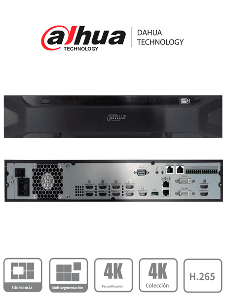 DAHUA NVD0905DH4I4K- DECODOFICADOR DE VIDEO ULTRA HD (4K)/ H265+/ H265/ H264/ MJPEG/ 9 SALIDAS HDMI/ A&S ALARMA/ 