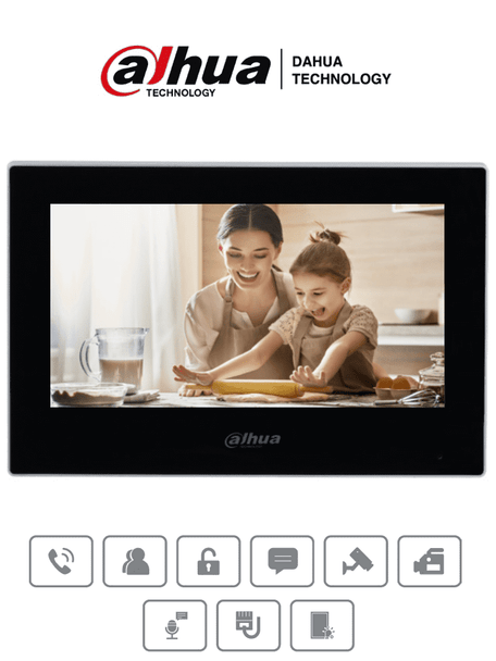 DAHUA VTH2621G-P Monitor IP Touch 7" Lite Negro con PoE
