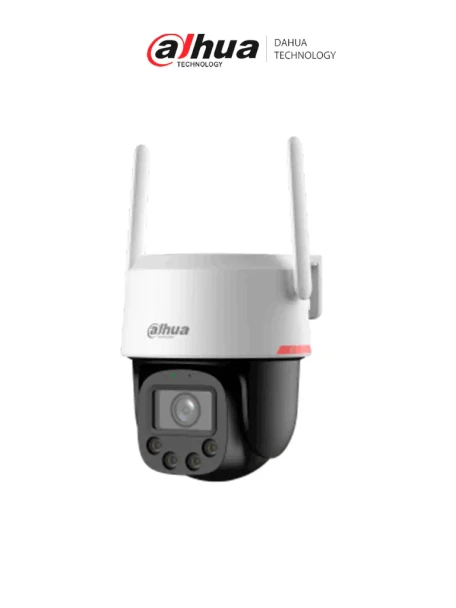 DAHUA DH-IPC-PT2549DC1-SW-PV - Cámara IP PT Wifi de 5 MP Lente 3.6mm Wifi/ WizColor/ Auto tracking/ Detección de humanos y vehículos/ Hasta 30 m/ Audio bidireccional/Disuasión activa de luz y sonido/ Preset/Ranura micro SD/wifi 6/ IP66