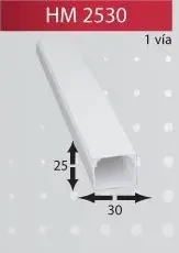 HM HM2530-2 CANALETA PVC 25X30MM PVC / BCA / 25X30MM / 2MTS / S/DIV