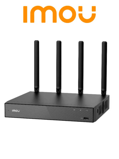 IMOU NVR-N118W-8A0E NVR WIFI 18 Canales, Disco duro de 3.5 pulgadas hasta 16T, micrófono y altavoz integrados, cuatro antenas 2,4 G/5 G Wi-Fi 6, aplicación IMOU HDMI/VGA, emparejamiento automático