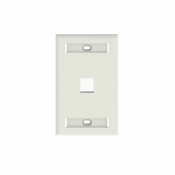Placa de Pared Vertical, Salida Para 1 Puerto Keystone, Con Espacios Para Etiquetas, Color Blanco 