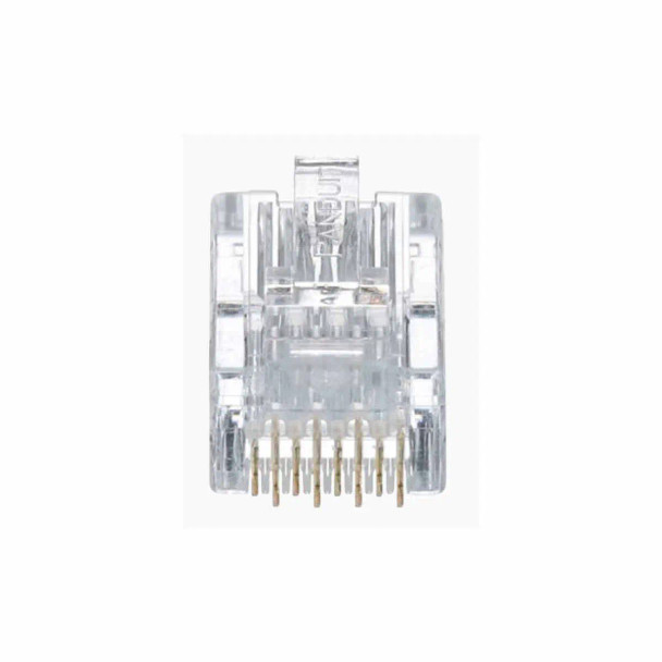 Plug RJ45 Cat5e, Para Cable UTP de Calibres 24-26 AWG, Chapado en Oro de 50 micras, Paquete de 50 piezas