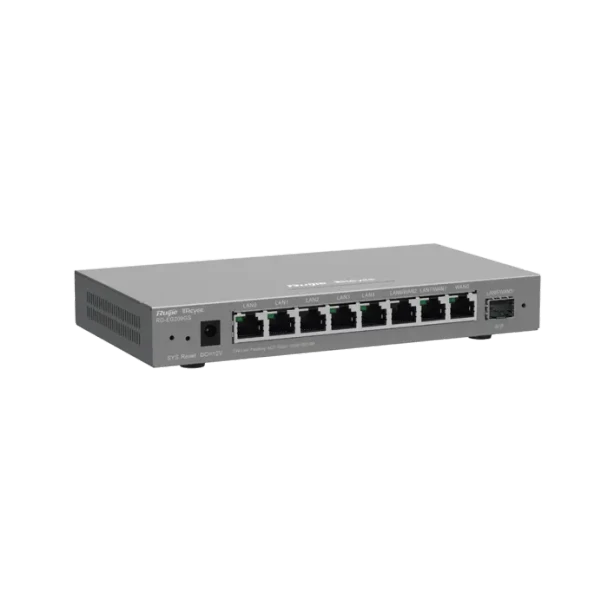 RUIJIE RG-EG209GS Router Balanceador con Función SD-WAN, 8 puertos gigabit y 1 puerto SFP, soporta 4x WAN configurables, hasta 200 clientes. Interfaz de red 8x10/100/1000 Base-T, 1 1GBase-X SFP Recomendado para 200 usuarios.