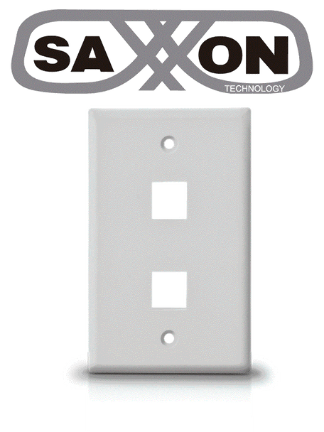 SAXXON A1752A - Placa de pared / Vertical / 2 Puertos tipo keystone / Color blanco
