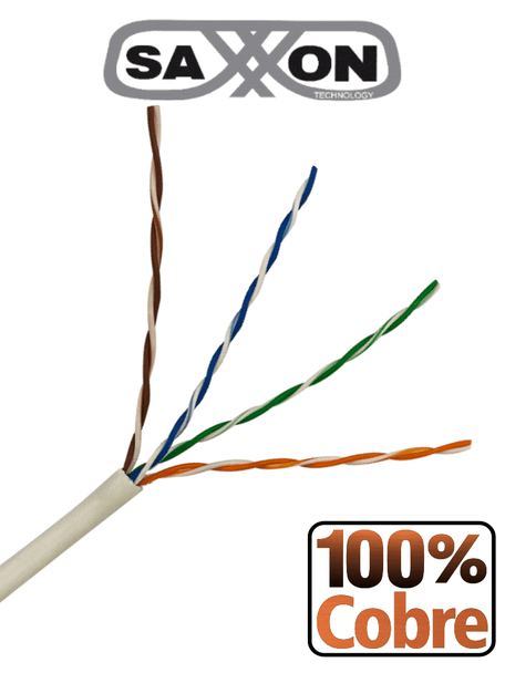 SAXXON OUTP6COP305BC Cable UTP Cat6 100% Cobre Blanco 305 Metros Interior