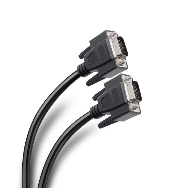 STEREN 506-070 Cable VGA de 1,8 m - Cable para señal de video con conector macho (plug) VGA (DB15HD) a conector macho (plug) VGA (DB15HD), de 1,8 m. Funciona para monitores VGA, SVGA y UVGA.