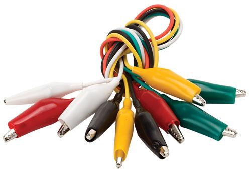 STEREN CAI-202 JUEGO 5 CABLES CAIMAN MEDIANO,4.3CM,5AMP VARIOS COLORES, Soportan hasta 5 Amperes.