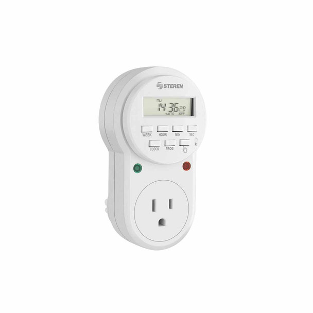 STEREN TEMP-08E Temporizador digital programable 8 eventos para automatización eléctrica