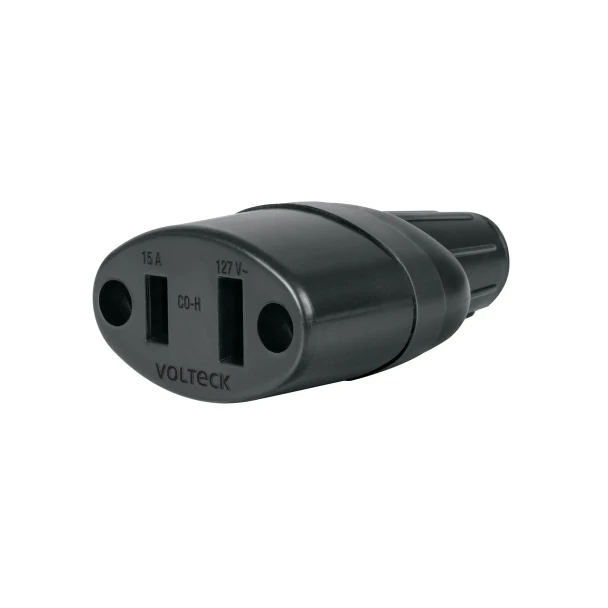 VOLTECK CO-H 46123 Contactos de PVC - Tensión / Corriente: 127 V / 15 A - Bolsa de 2 piezas - Polarizado - Para Interior - Color Negro