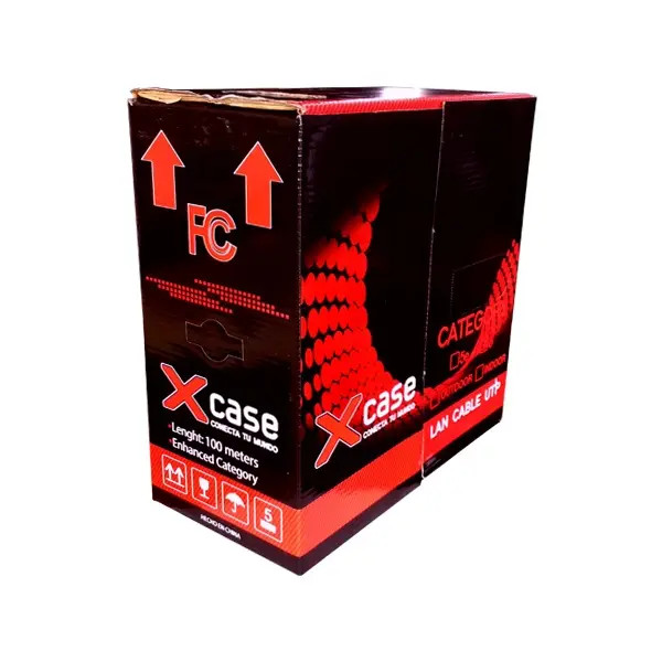 XCASE C10018DOFO Cable UTP Cat5e Doble Forro Gris Oscuro 100 Metros CCA