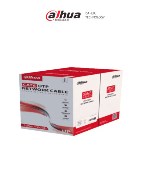 DAHUA DH-PFM920I-6UN-C-white- Bobina de Cable UTP Cat 6 100% Cobre/ Color Blanco/ 305 Metros/ para Interior/ Ideal para Redes y Video/ Certificado CPR Eca Retardante/ Estandares Q/DXJ 067-2019, EN50575-2014/ LSZH/