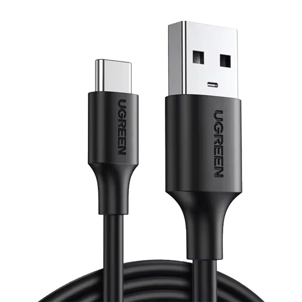 UGREEN 20884 Cable USB-A a USB-C | 2 Metros | Carga y Sincronización de Datos | Carga Rápida 60W | Datos 5 Gbps | QC 3.0/2.0 | FPC | AFC | Protección Integrada | Duradero y Flexible| Caja ABS | Cubierta de TPE | Color Negro.