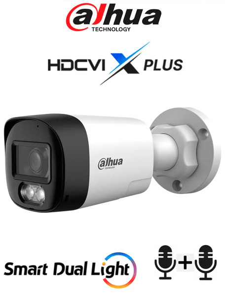 DAHUA DH-HAC-HFW1801RLN-IL-T - Cámara Bala 4K/ HDCVI X PLUS/ Audio Bidireccional/ 106 Grados de Apertura/ Iluminación Dual Inteligente IR y Luz Calida de Hasta 30Mts/ WDR Real de 120 dB/ Soporta CVI & TVI & AHD & CVBS/ Policarbonato