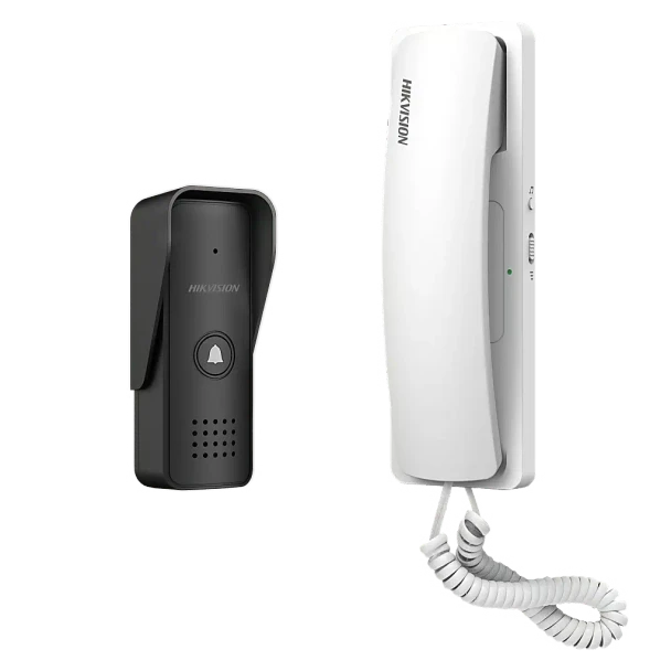 HIKVISION DS-KIS103/US Kit de Audioportero Analógico a 2 Hilos / Apertura de 2 Puertas / Diferentes Tonos y Volúmenes de Timbre / Protección IP55