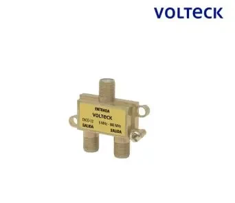 VOLTECK 48475 DICO-12 Divisor coaxial de 1 entrada y 2 salidas, Metálico con acabado anticorrosivo, Para señal UHF, VHF y FM, Separa la señal proveniente de una fuente como antenas, televisión satelital o de cable y otros dispositivos